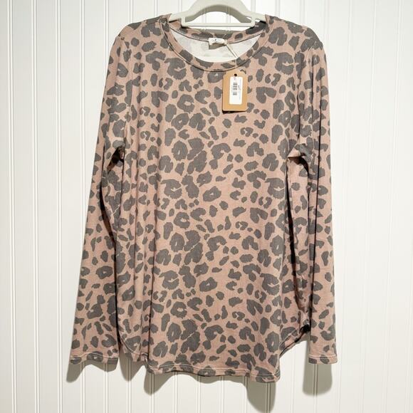 Texas True Threads Tops - Texas True Threads Leopard Long Sleeve Top NEW Size XL